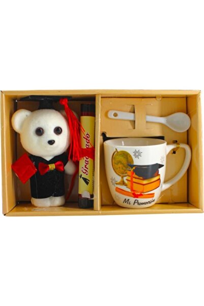 Generic Graduation Gift Set with Plush Bear and Ceramic Mug, Congrats Grad De...