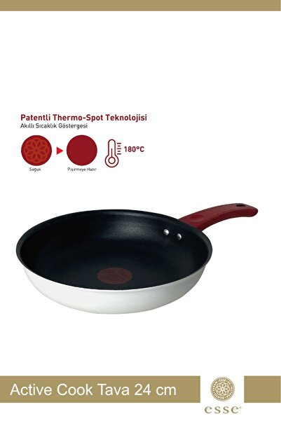 Esse Active Cook Tava 24 CM Thermo Spot Teknoloji Beyaz
