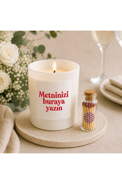 Kişiye Özel Mesajlı Kokulu Mum | Yazılı Hediyelik Mum | Dekoratif Mum | Sevgiliye Hediye | Doğum Günü Hediyesi
