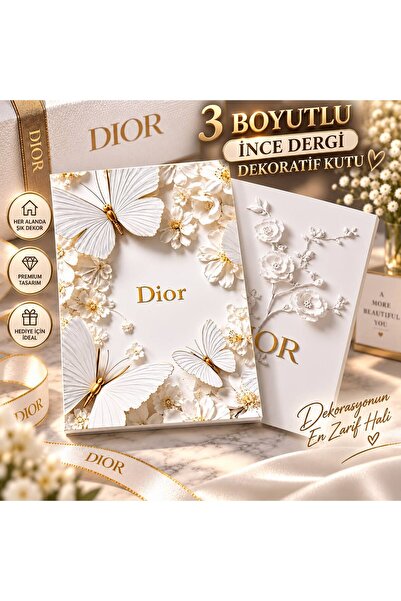 ADLUS 3 Boyutlu 2’li Dekoratif Kitap Kutu Seti – Beyaz İnce Dergi Tasarımlı Ş...