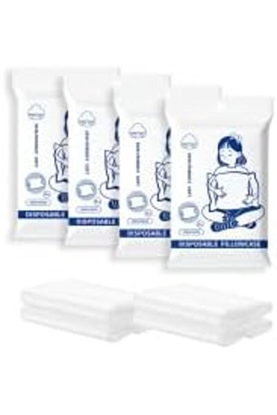 Yelajoy 4 PCS Disposable Pillowcases, Travel Single Use Pillow Case, White Pi...