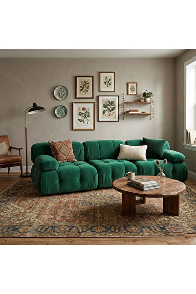 Palma homez روبال | كنب مخمل وخشب سويدي - أرفيسا - 260x75x90 سم