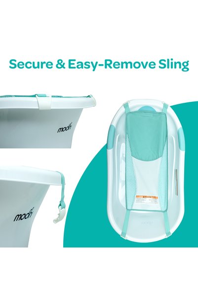 Moon Wavee Baby Bathtub with Sling –Lightweight ,Durable &Non-Slip Base with Gentle Sling Support-0–3 Years-Green