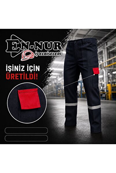 EN-NUR İŞ ELBİSELERİ Kışlık Gabardin Renkli Kapak Detaylı İş Pantolonu