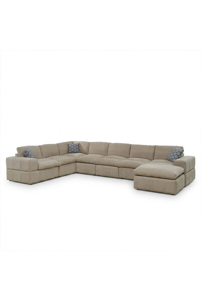 homejoyz | Retro Luxe U-Shape Sofa - 400x220x170 cm - Beige