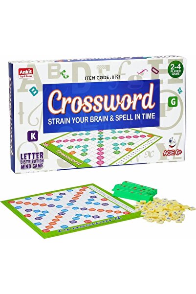 Ankit Toys & Games Unisex Crossword Board Game, Fun Family Game For 2-4 Playe...