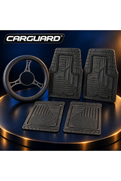 CarGuard Set Auto CARGUARD: Husa Volan Neagra cu Perle 38 cm + Covorase PVC G...