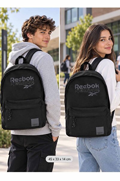 Reebok Black Backpack and School Bag Unisex Daily Backpack 45X33X14 cm