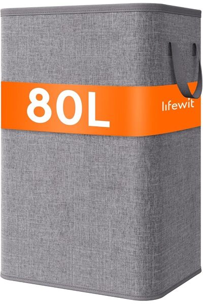 Lifewit 80L Large Tall Laundry Hamper, Collapsible Laundry Basket with Handle...