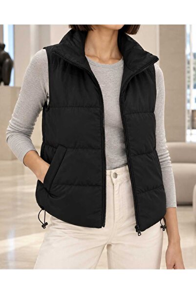 LAVİNİM Kadın Spor Şişme Yelek - Günlük Stil Fermuarlı Puffer Yelek