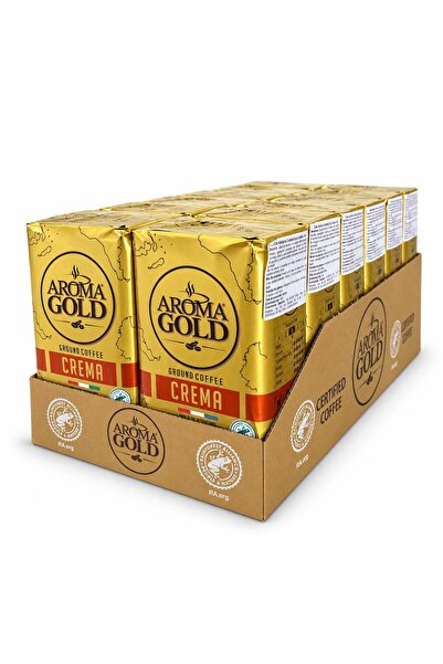 AROMA GOLD Vacuum Ground Coffee Crema, 100% Arabica, Medium Roast, 12 x 500 gr