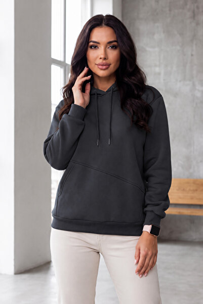 Veleno Women's Smoked Hooded Sweatshirt with Side Pockets, 3 Thread Count Sof...