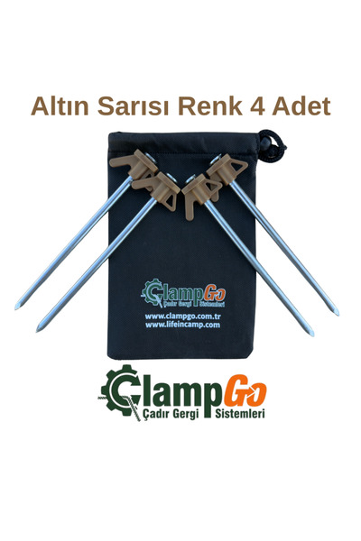 ClampGo Çadır Gergi Sistemleri Sert Zemin Çadır-Tente-Tarp Kazığı 8 mm Kalınl...