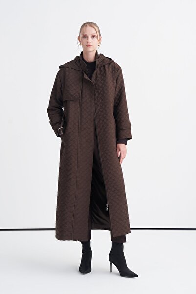 Zühre Hooded Belted Brown Wear and Go 13528