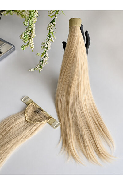 Store Küllü Sarı Postiş 60cm Sentetik Fiber Saç