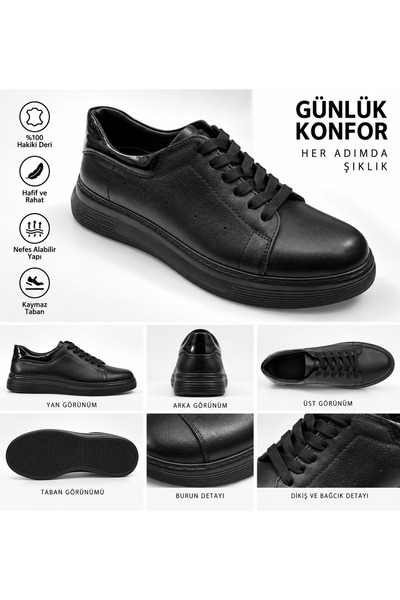 advstore.tr Genuine Leather Black Women's Casual Shoes