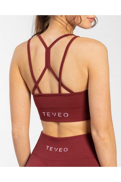 TEVEO حمالة صدر تايمليس سكرنش، بدون خياطة - لون بوردو