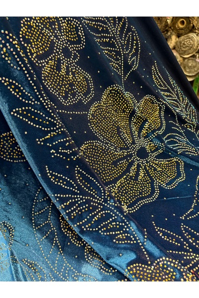 MEKİK MANİFATURA Stone-Embellished Velvet Fabric