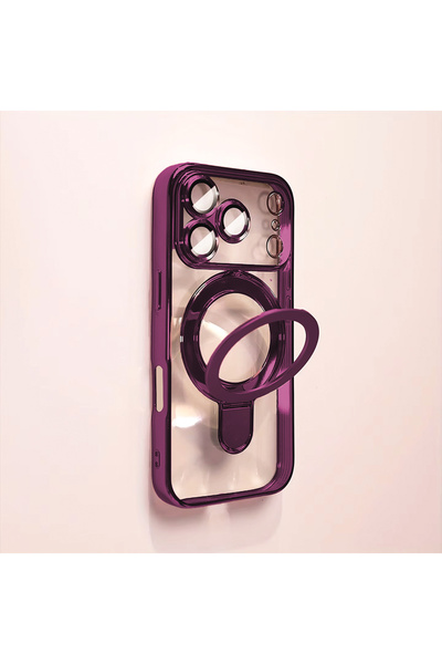 Choice iPhone 18 Pro Wine red Transparent Plating Wireless Charging Magnetic ...