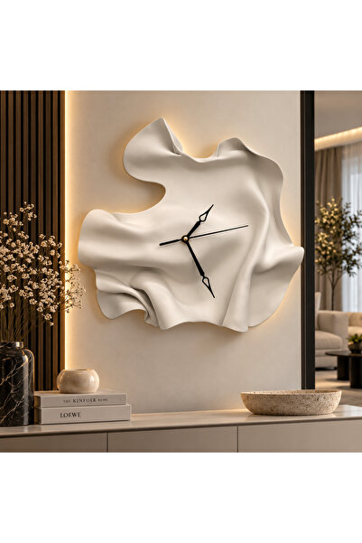linova Modern Dekoratif Duvar Saati – Soyut Dalgalı Tasarım – Minimalist Ev v...