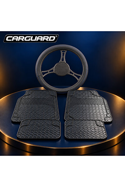 CarGuard Set Auto CARGUARD: Husa Volan PRO Negru-Albastru 38 cm + Covorase PV...