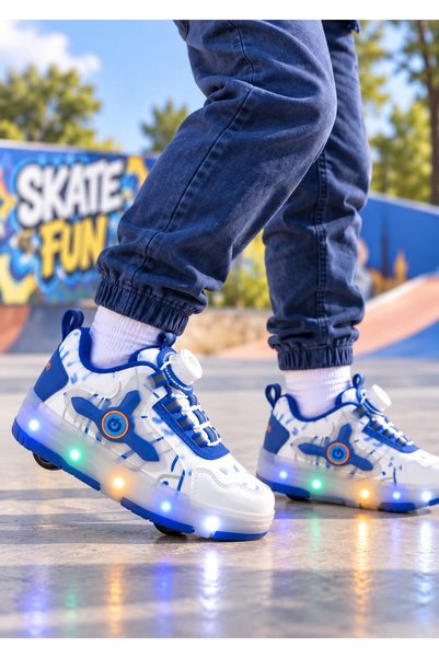 PAPUCUMUN DÜNYASI ÇOCUK IŞIKLI MEKANİZMA BAĞCIKLI PATENLİ SNEAKER