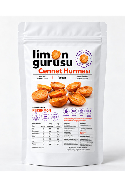 LİMON GURUSU Dondurularak Kurutulmuş Cennet Hurması - 18 Gr. - Yerli Üretim -...