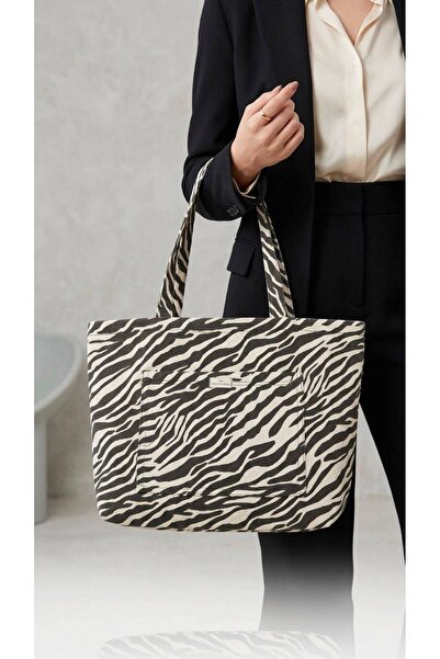 inci exclusıve collection Zebra Desenli Omuz Çantası