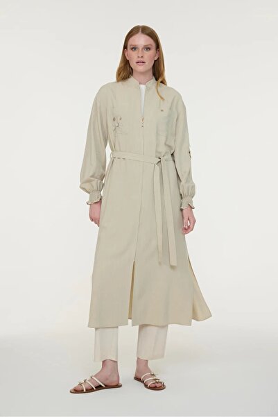 Zühre Zippered Belted Embroidery Detailed Stone Wear Outfit 0011