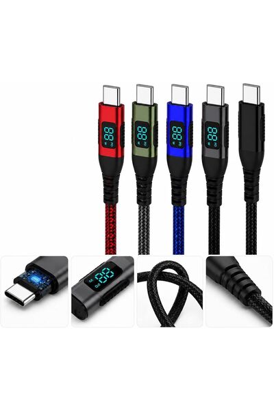 Generic URBANNX 2 Pack USB-C Fast Charging Cables 3M+2M with LED Display Fast...