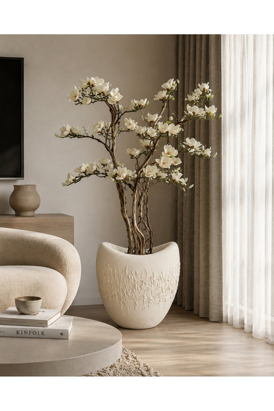 Genel Markalar SOLİS HOME Asimetrik Amorf Dinazor Yumurtası Fiber Saksı - Art...