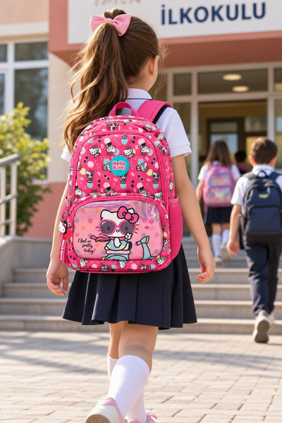 DODOMAR Τσάντα Δημοτικού Σχολείου Hello Kitty για κορίτσια, Ροζ Σακίδιο Πλάτη...