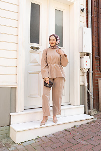 honeyed Neva Premium Silky Modal Woven Double Hijab Set with Tunneled Waist a...