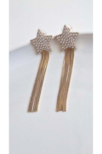 Svc Aksesuar Star Zircon Stone Dangle Earrings