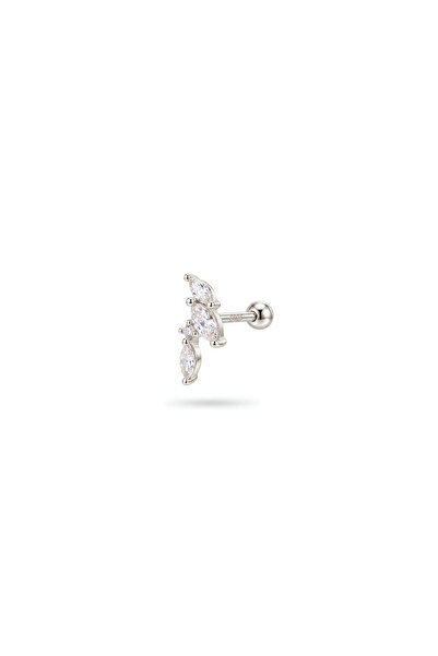 LéO Silver And More 925 Ayar Gümüş Mekik Taşlı Tragus Helix Kıkırdak Piercing...