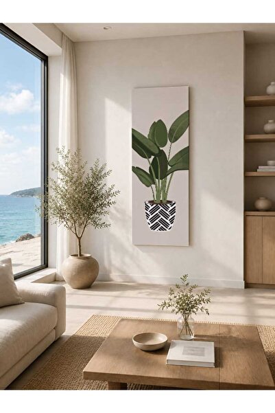 ocean velas Kanvas Tablo Desenli Saksıda Yeşil Nefes ,Kanvas Tablo TKTVO-007-0008-18053
