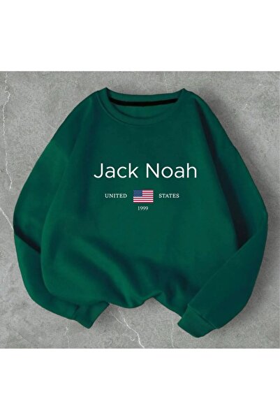Jack & Noah sıfıryaka Φούτερ με στάμπα και λαιμόκοψη ποδηλάτου