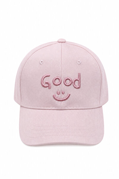Jack Ferrero Good Written Smiley Face Embroidered Pink Adjustable Baseball Cap