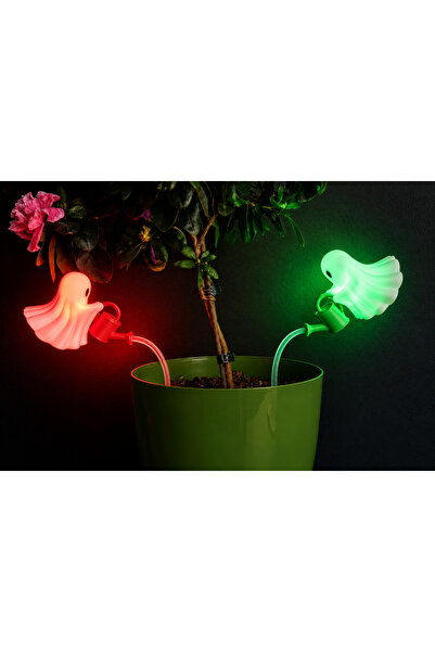 TRİMENT3D Glow Ghost – Kırmızı & Yeşil Tealight Mumlu Hayalet Saksı Süsü 2’li...