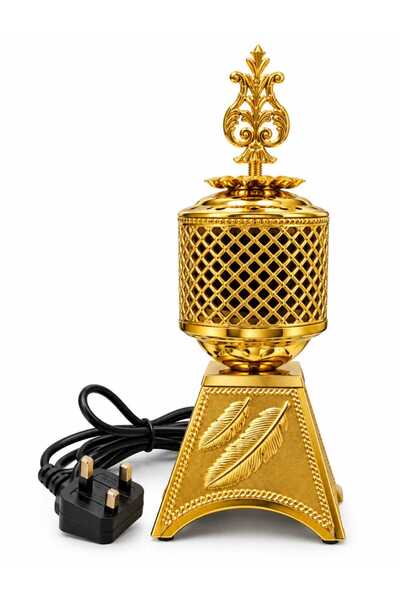 GENERAL مبخرة كهربائية فاخرة بتصميم شبكي ونقش الريش (Luxury Golden Electric I...