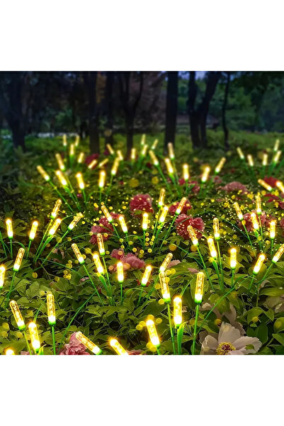 RMSGRUP Güneş Enerjili Kamış Lambaları 6LED Dış Mekan Su Geçirmez Bahçe Dekorasyonu