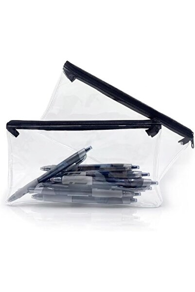 TERRIFI 2 Pack Clear Pencil Cases, Transparent PVC Zipper Pouches for Exams, ...