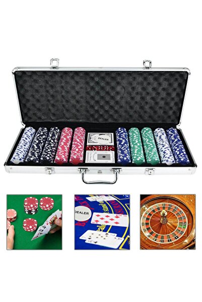 Munico Cips Seti Texas Kartları Poker Zarları Desteler Seti Casino Oyunu Akse...