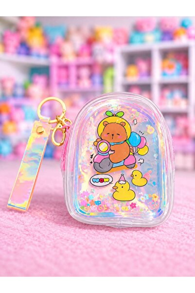 EMKSHOP Geantă portofel mini pufoasă Capybara (10.5 CM * 8.5 CM)
