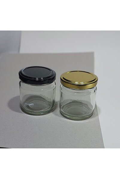 Durucam Boş krem kutusu Cam 100ml (1 adet ) metal gold renk kapaklı