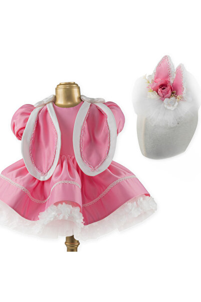 BELORIA CHILDREN'S FASHION Kız Çocuk Tavşan Kostümü Pembe Parti Elbisesi – El...