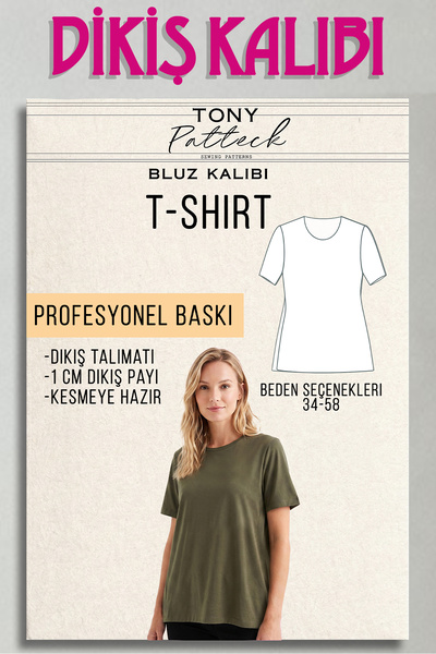 Tony Patteck T-Shirt (BL9) - Hazır Dikiş Kalıbı (34-58 Beden)