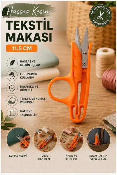 Artmaster Orange Textile Scissors Thread Cleaning 1 Piece Starline Stainless ...