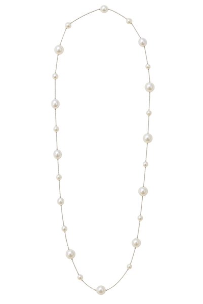 Alara Çetinkaya Women's Pearl Necklace Elegant Multiple Pearl Detailed Long Stylish Necklace