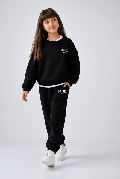 erayalpkids Girl's black tracksuit set